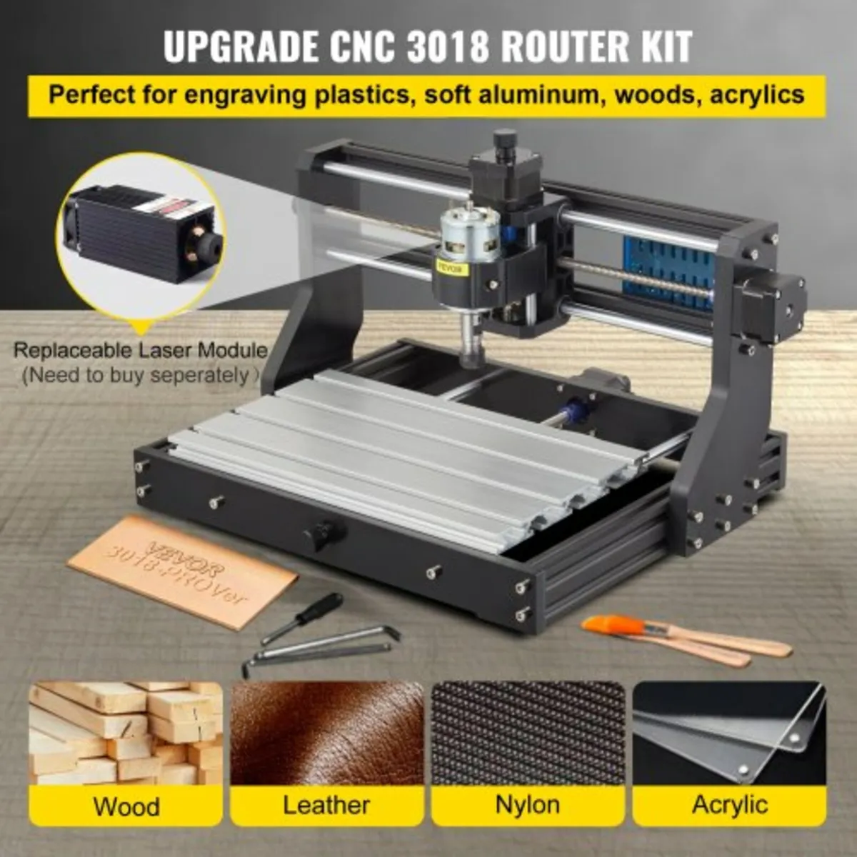 CNC 3018 Pro 300×180×45mm CNC Machine GRBL Control - Image 2