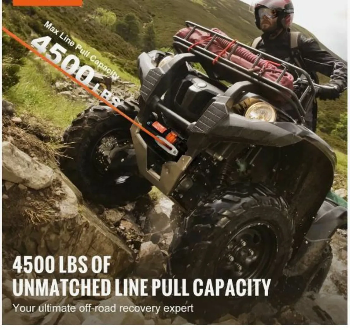Electric Winch ATV UTV 2041.2 kg - Image 3