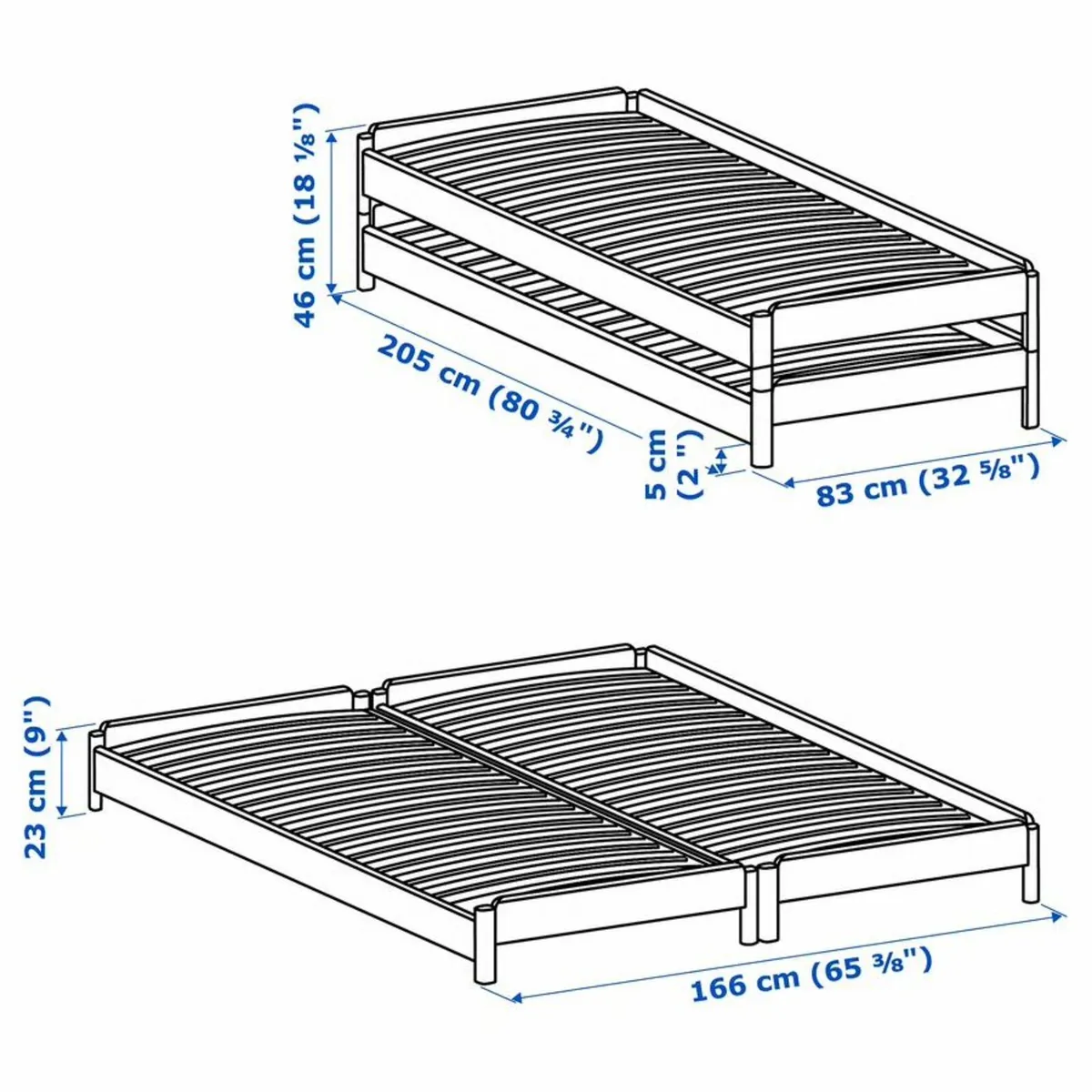 Ikea stackable beds, mattresses and headboard - Image 2