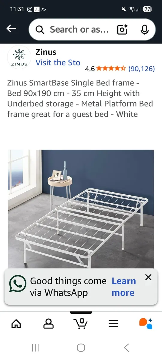 Single bed frame and mattress - Image 3