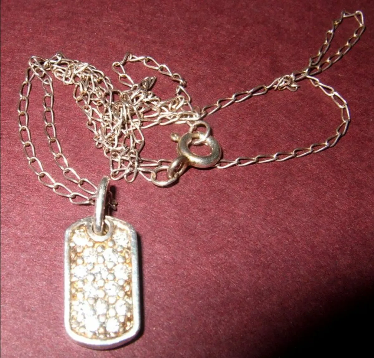 Vintage Hallmarked Silver/Sapphire Unisex Pendant - Image 1