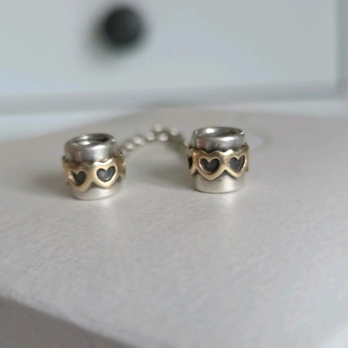Pandora safety chain hearts gold - Image 2