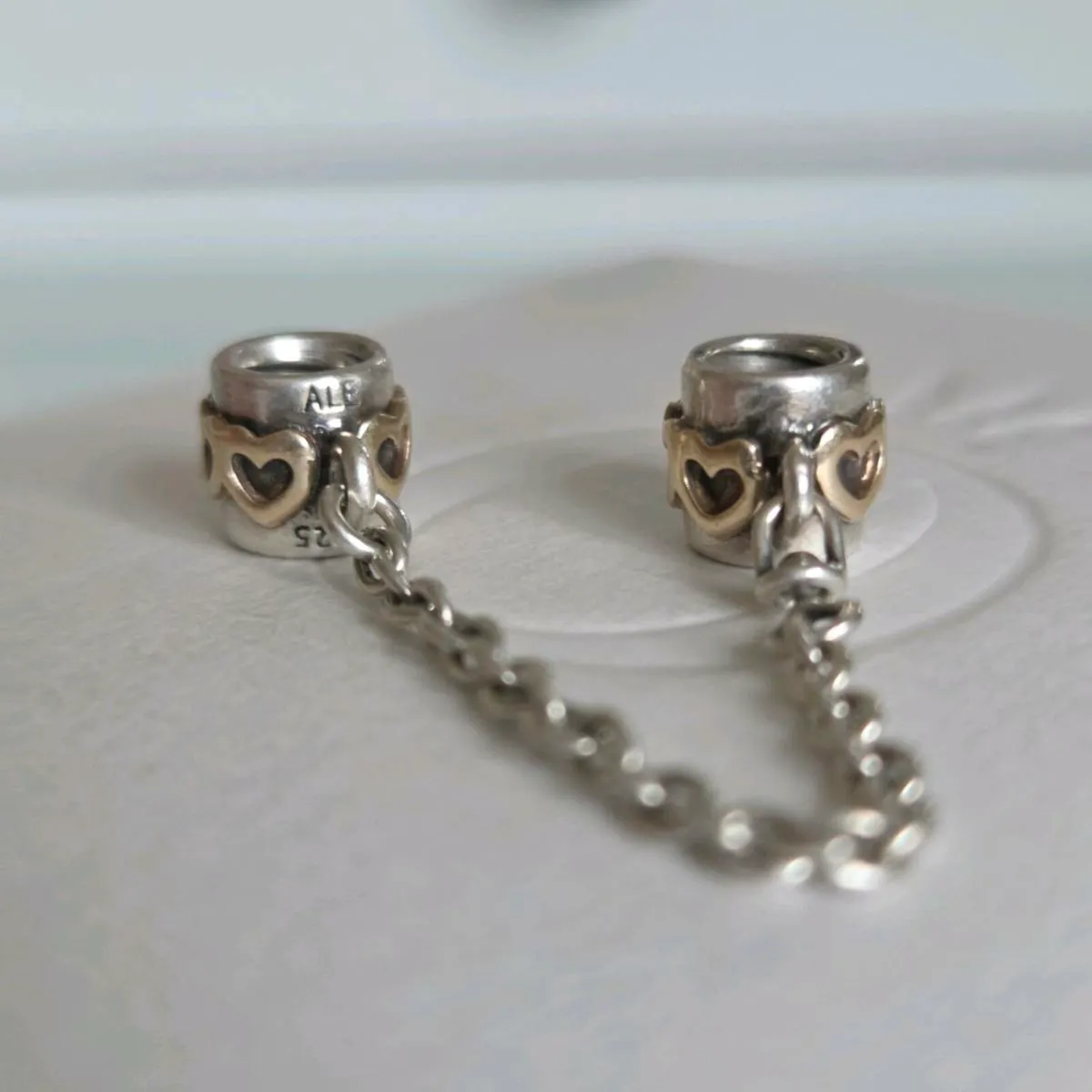 Pandora safety chain hearts gold - Image 3