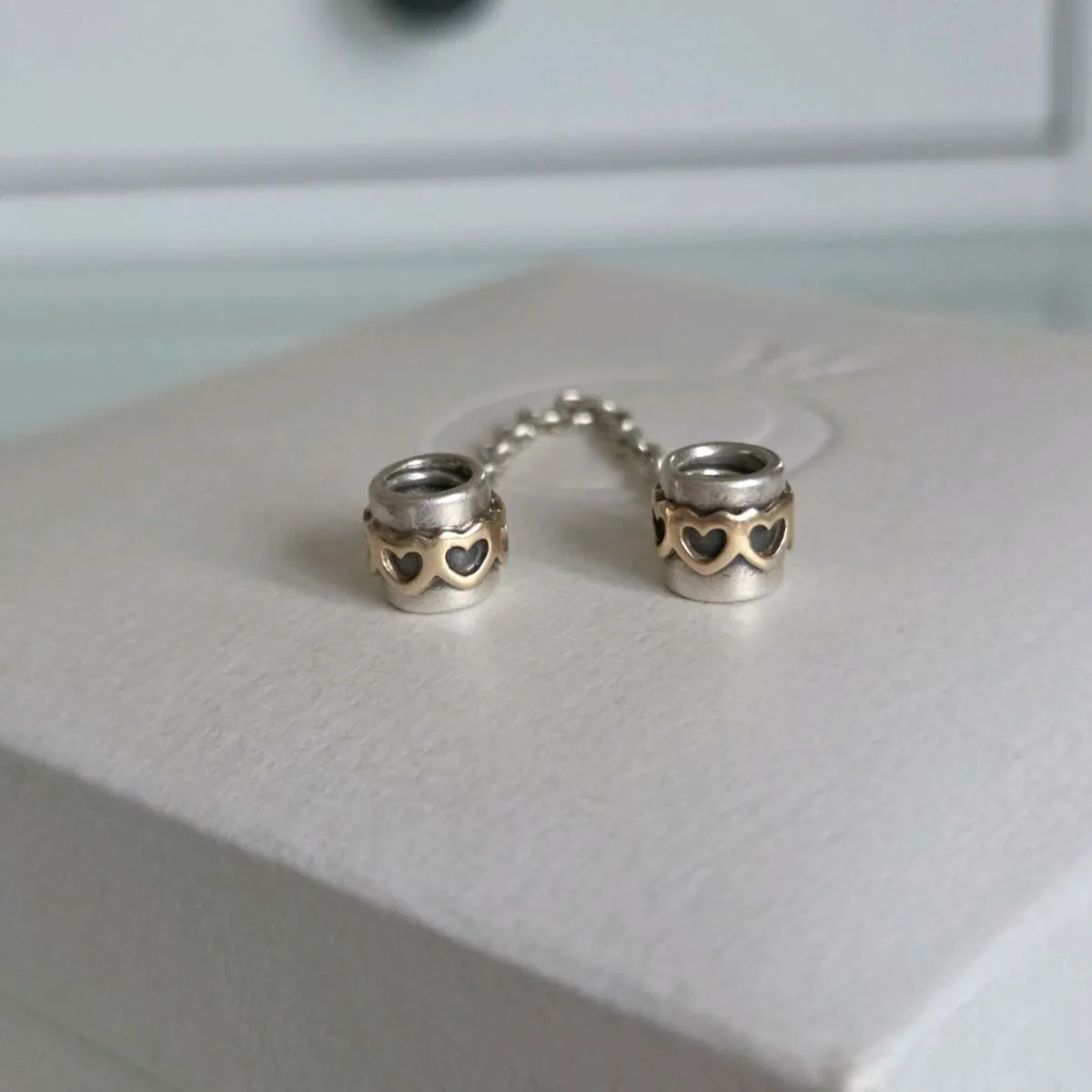 Pandora safety chain hearts gold - Image 4