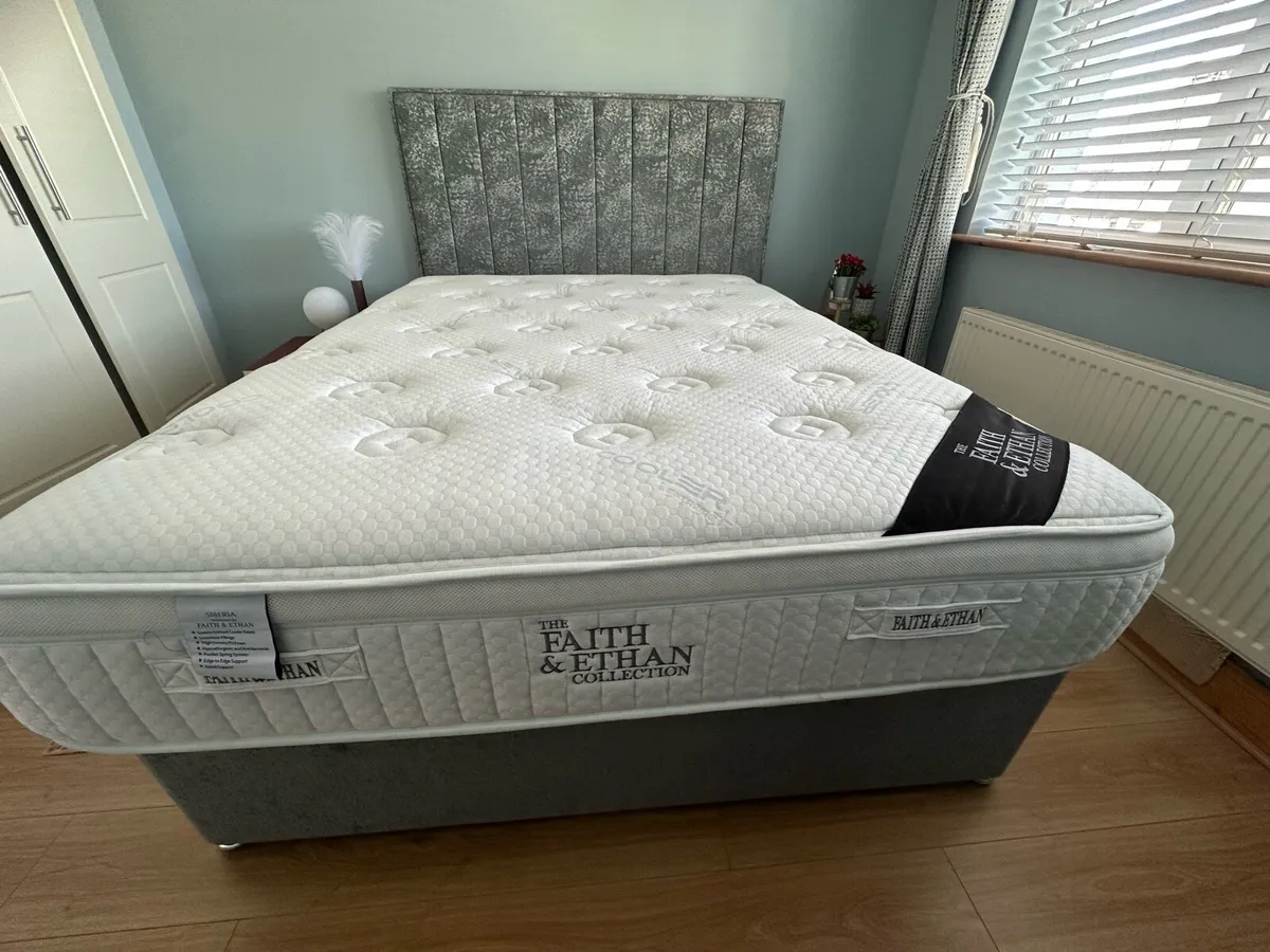 King size bed frame with mattress - Image 4