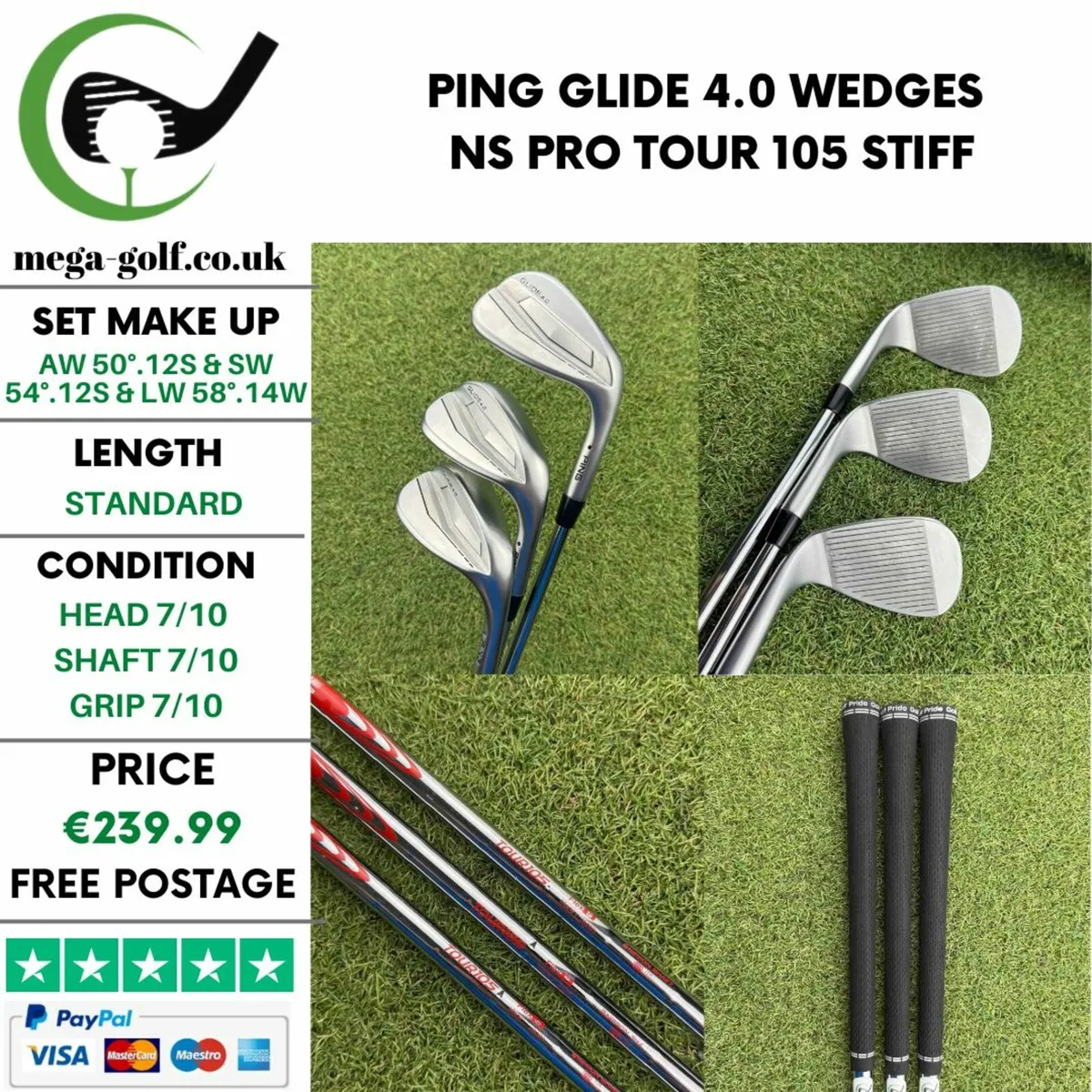 Ping Glide 4.0 Wedges Aw 50° & Sw 54° & Lw 58° - Image 1
