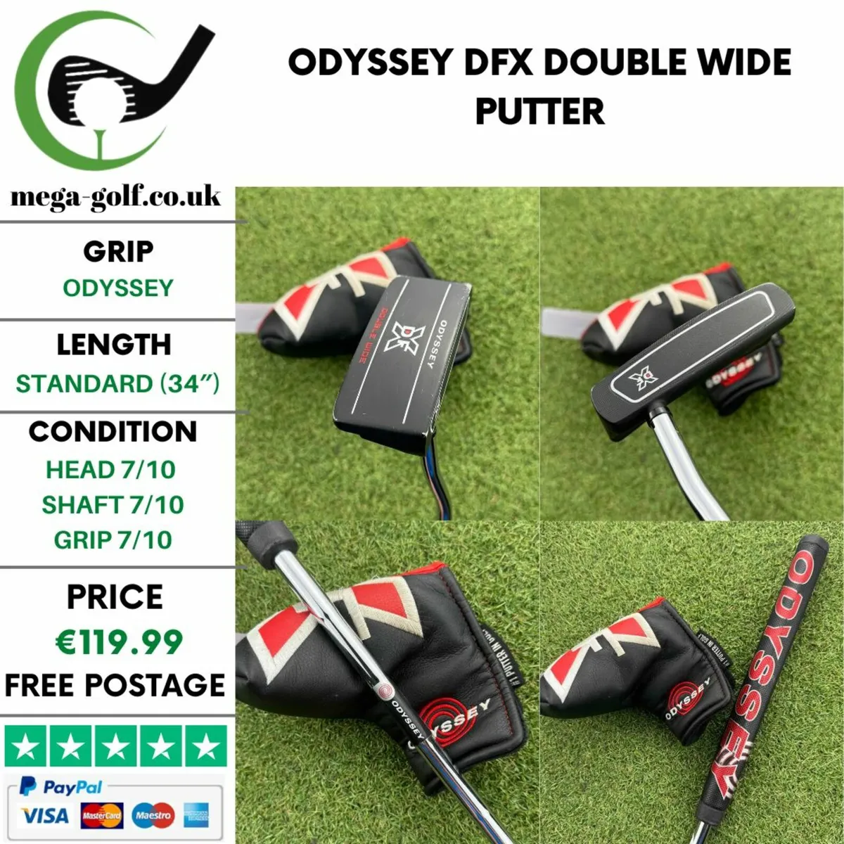 Odyssey DFX Double Wide Putter / 34″ - Image 1