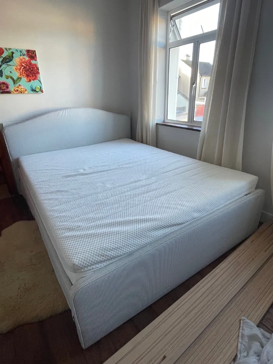 IKEA double bed  1 year old with mattress - Image 1