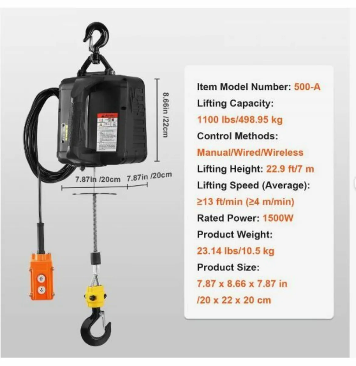 3-in-1 Portable Electric Hoist Winch - Image 4