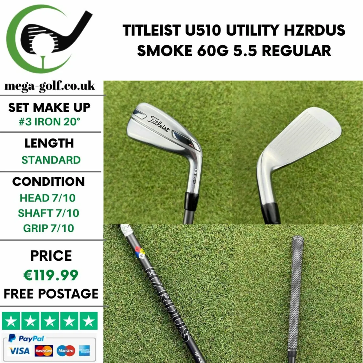 Titleist U510 Utility #3 Iron 20° / Regular - Image 1
