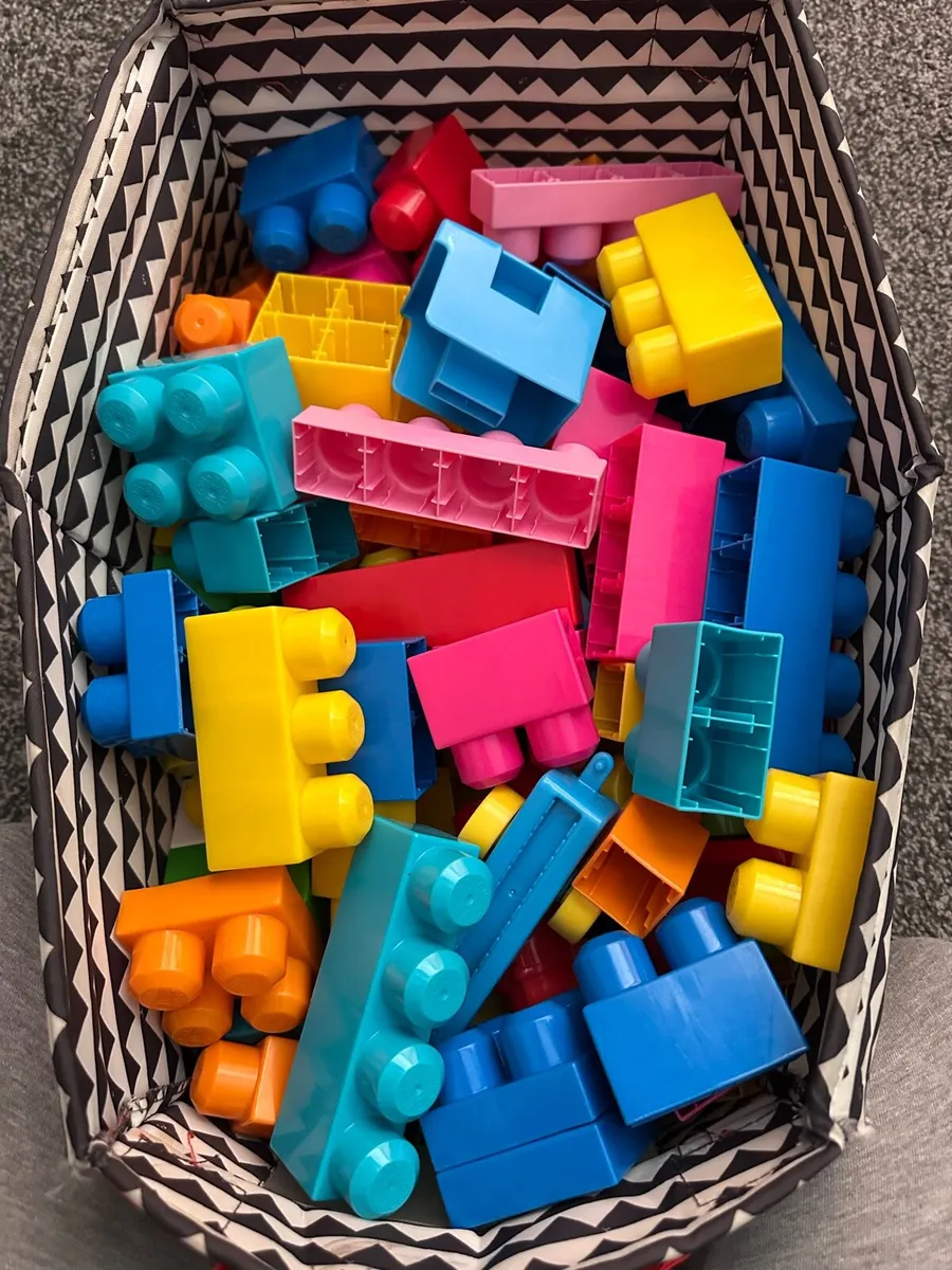 Mega blocks and wooden building blocks - Image 1