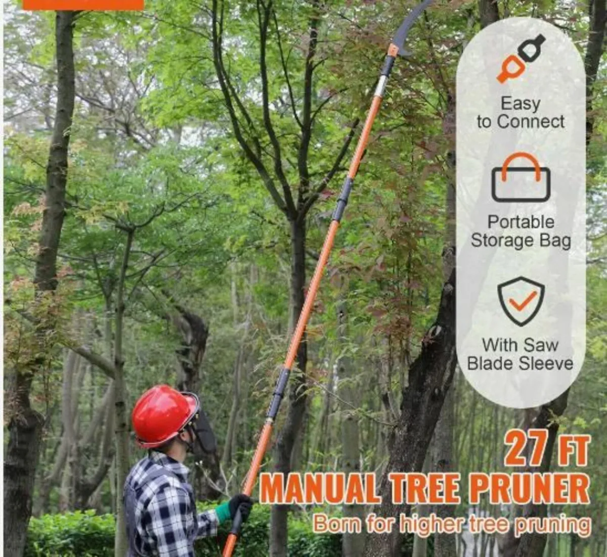 Manual Pole Saw, 2.2 - 8.2 m Extendable - Image 2
