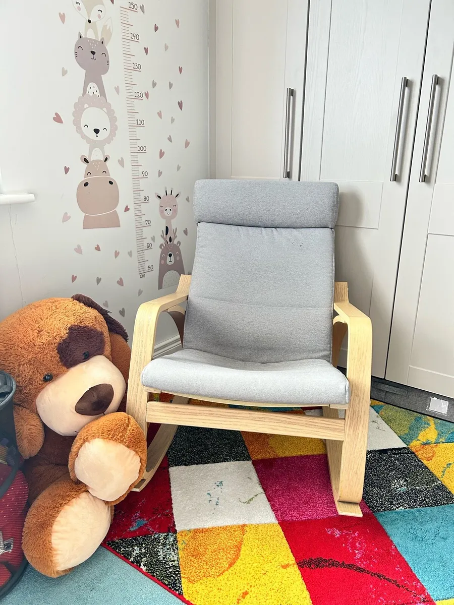 IKEA poang rocking chair - grey cushion - Image 1