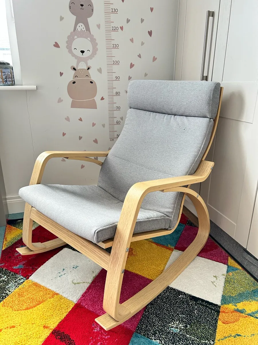 IKEA poang rocking chair - grey cushion - Image 2