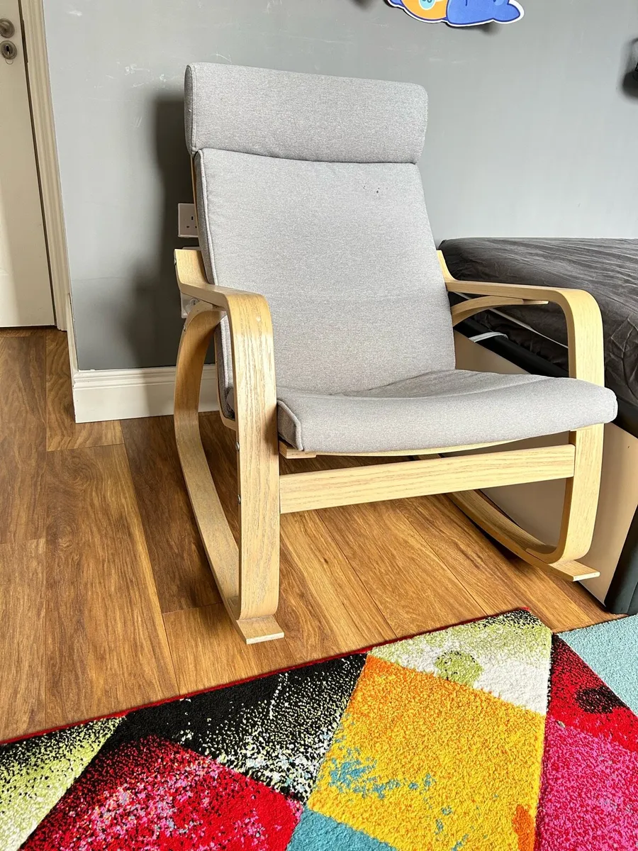 IKEA poang rocking chair - grey cushion - Image 3