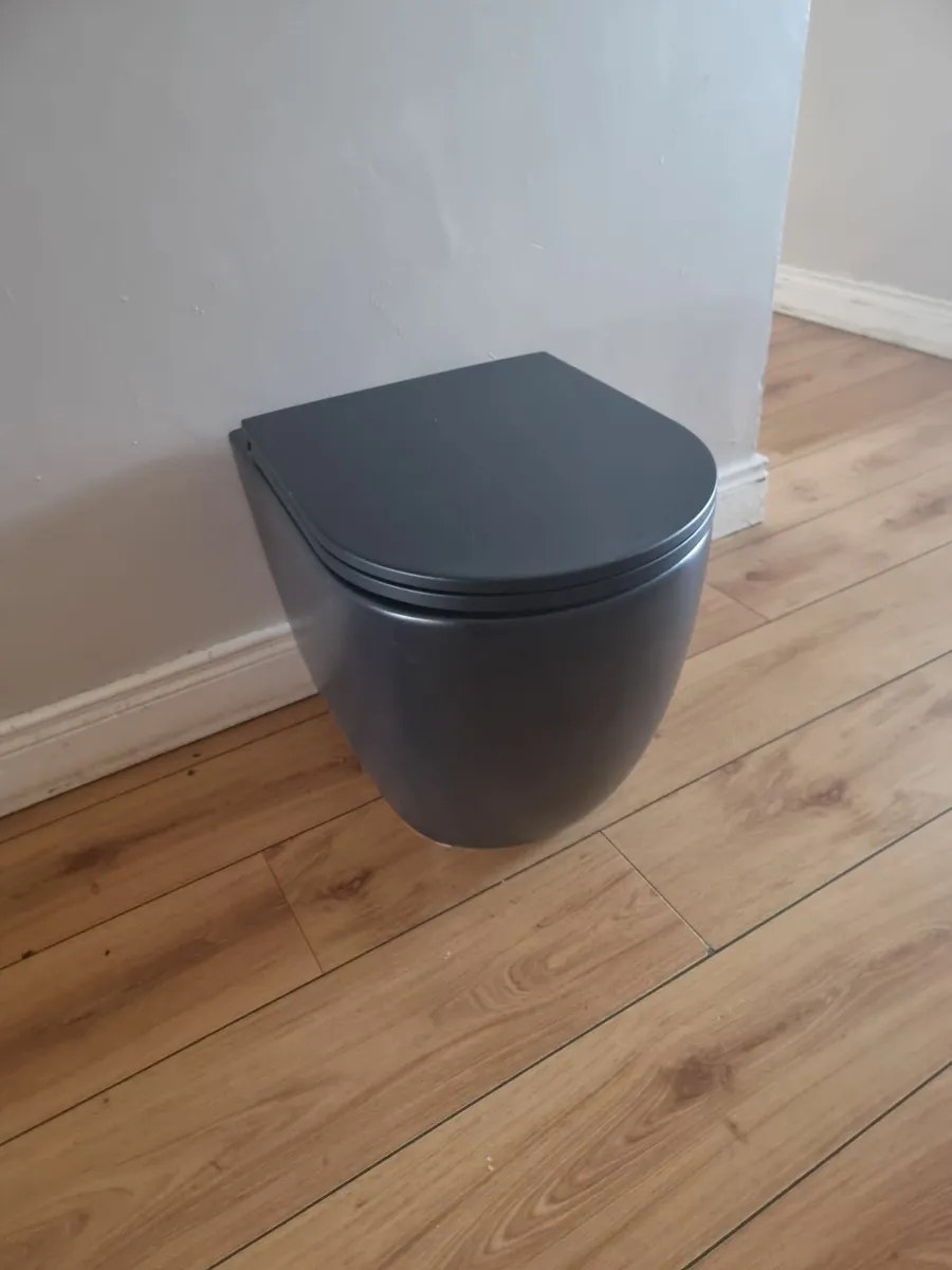 Black Sonas Back to wall Toilet pan - Image 1