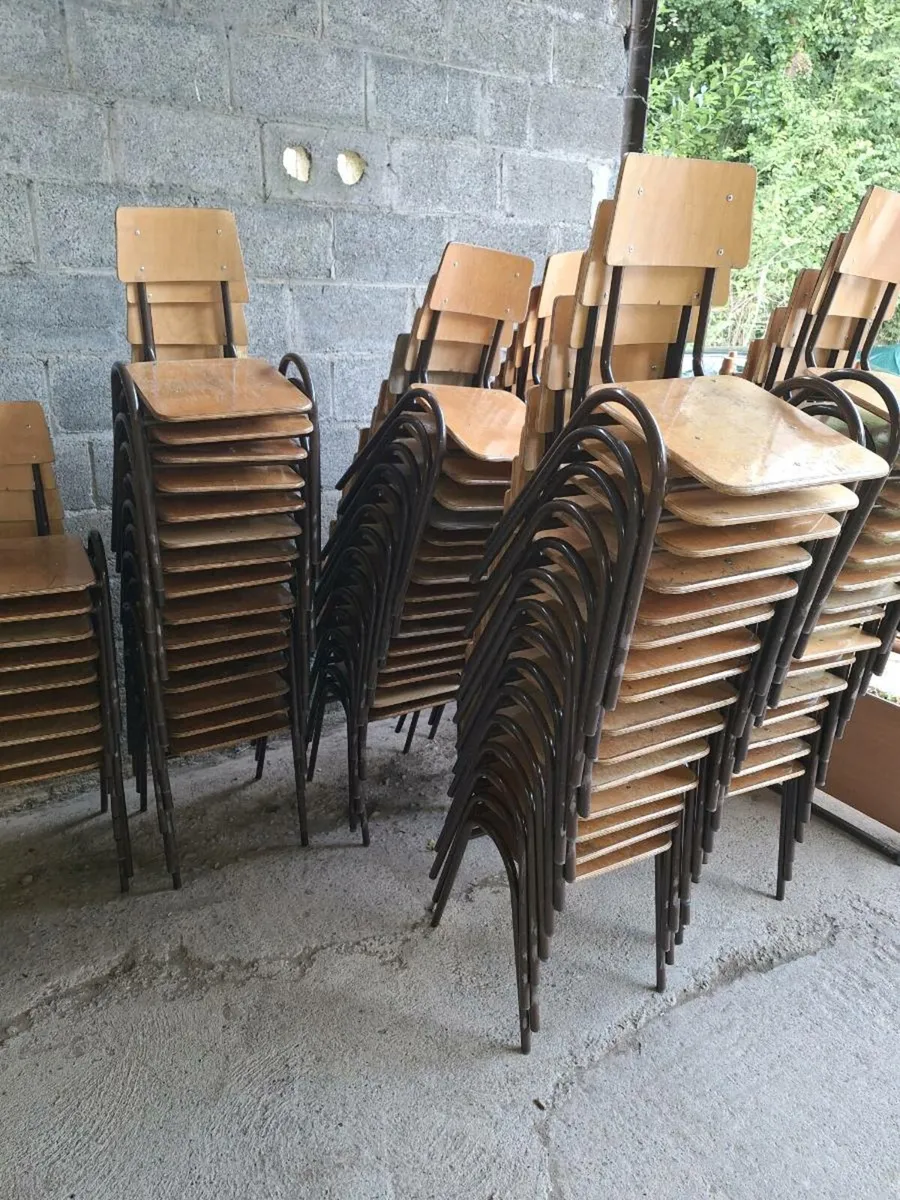 84 old kids school chairs (DELIVERY) - Image 1