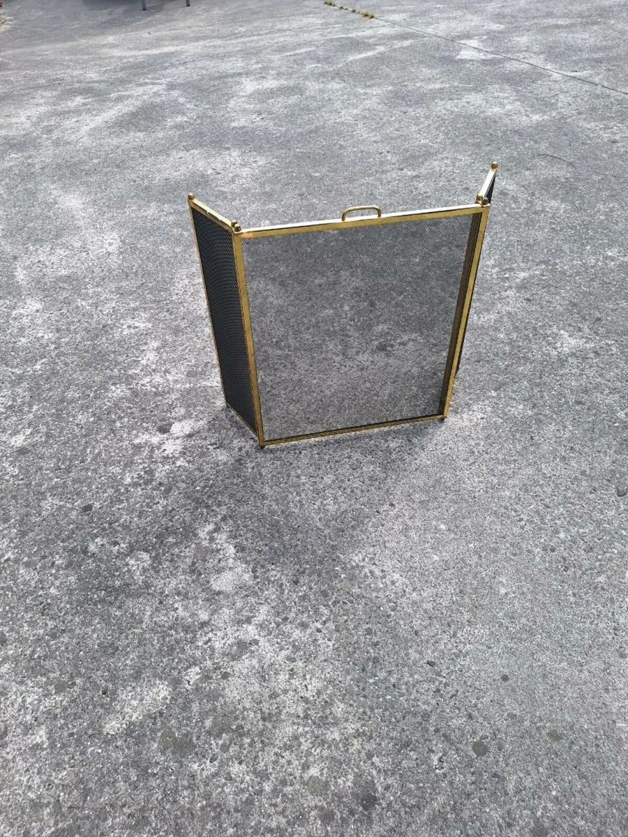 Brass and mesh fire guard - Image 1