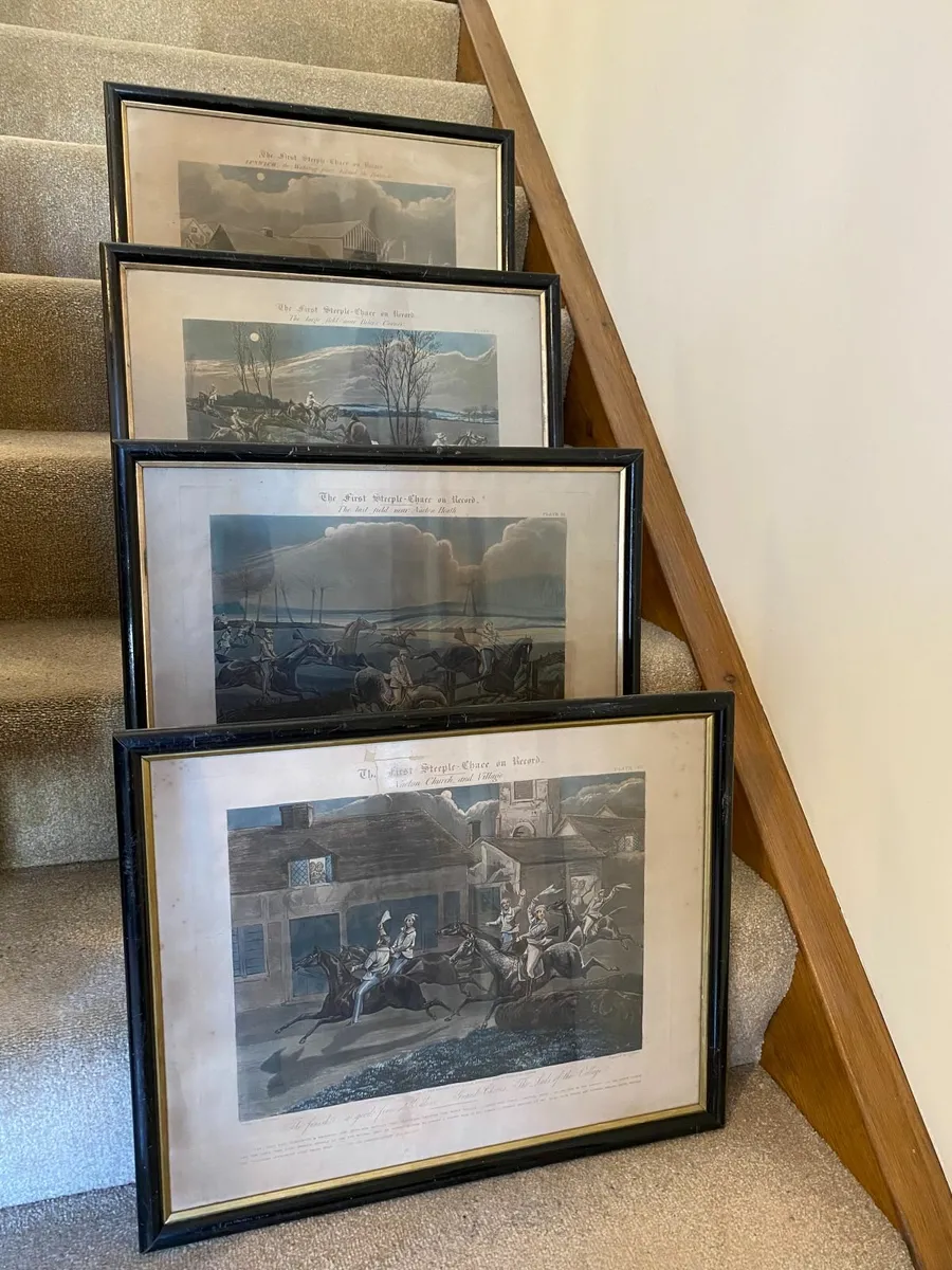 The 1st Steeplechase on Record Four Plates FRAMED - Image 1