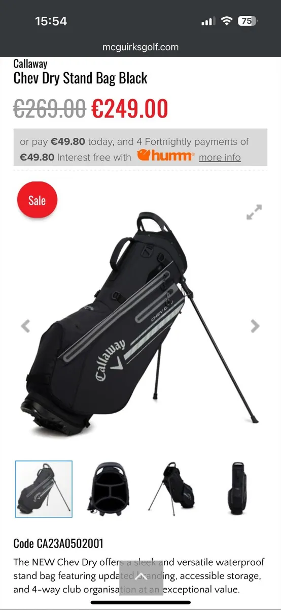Callaway waterproof golf bag - Image 1