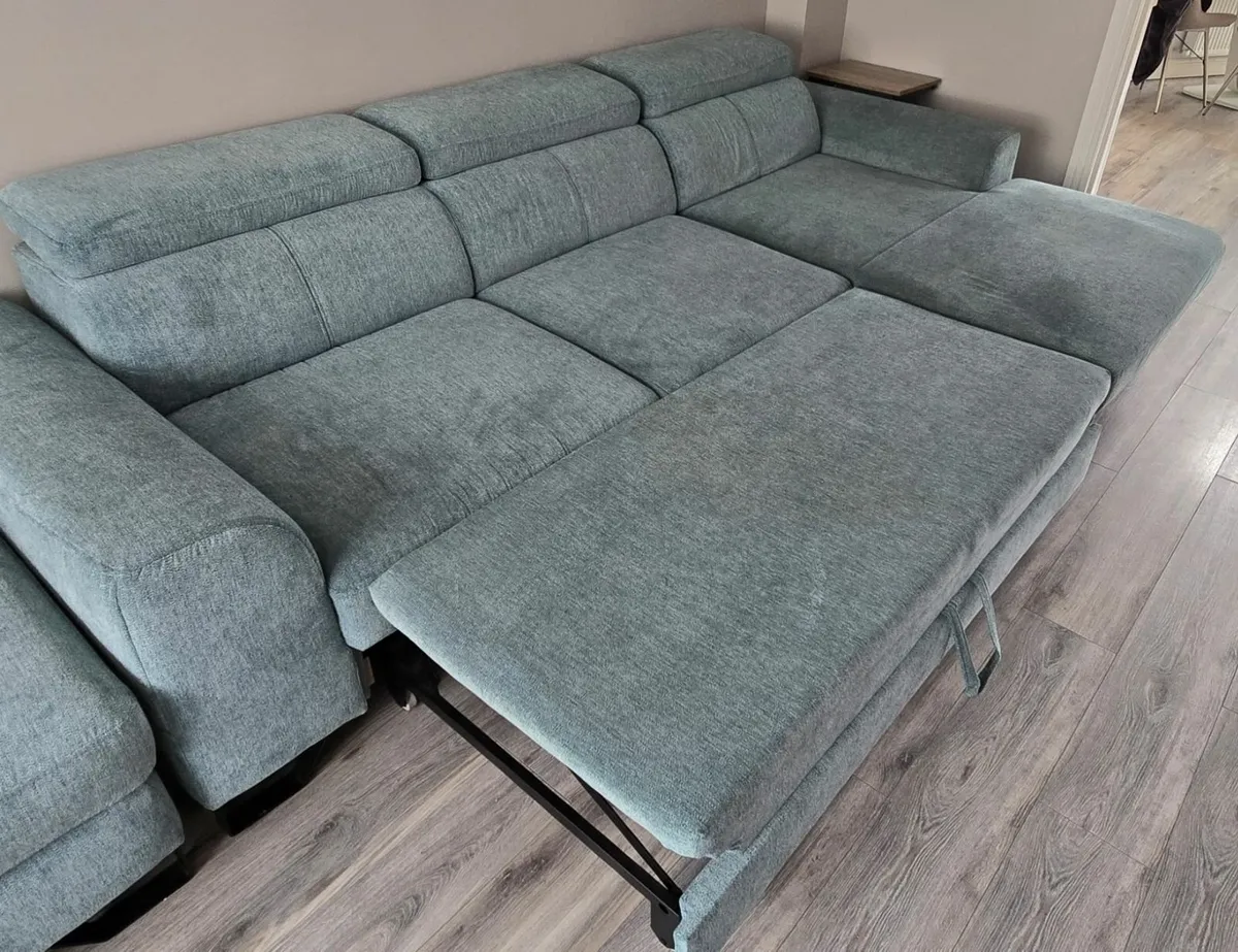 L Shape Sofa Bed with Storage and Footstool - Image 3