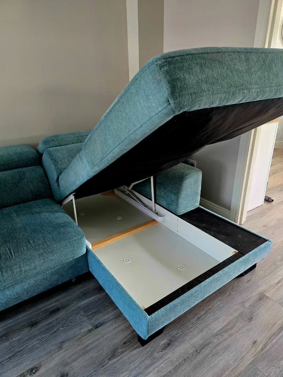 L Shape Sofa Bed with Storage and Footstool - Image 4