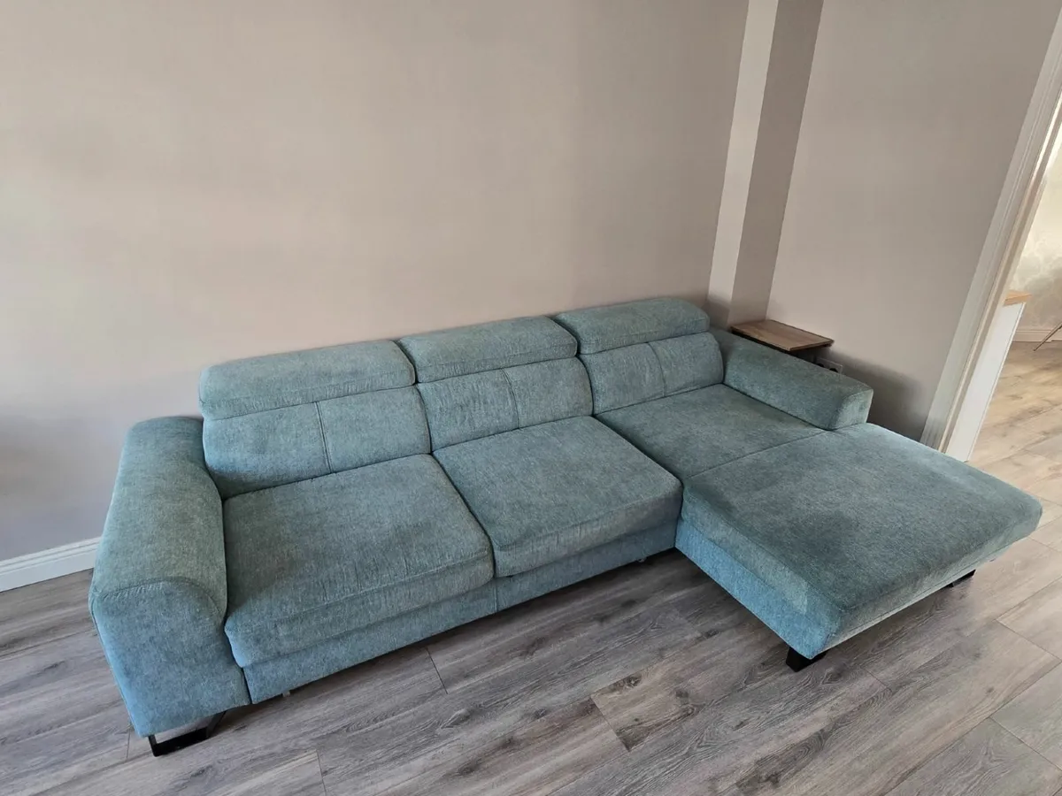 L Shape Sofa Bed with Storage and Footstool - Image 2
