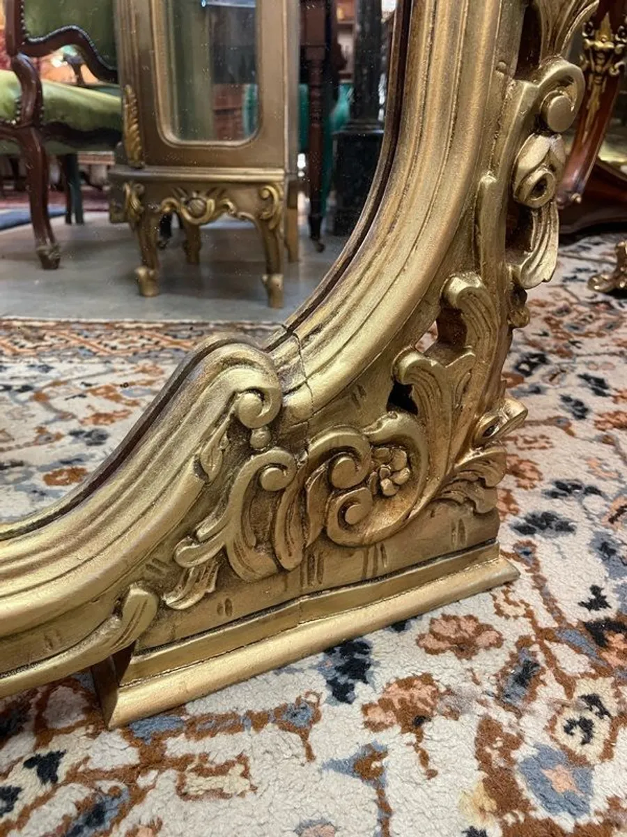 Large Ornate Rococo Style Gilt Mirror - Image 3