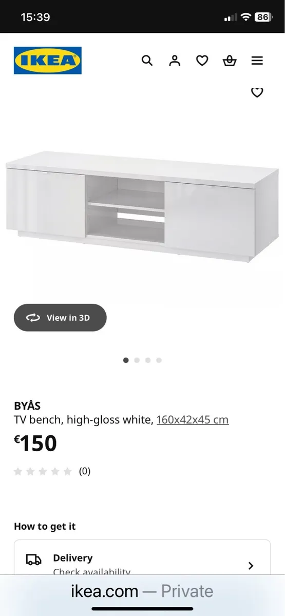 White tv stand and coffee table( ikea) - Image 1