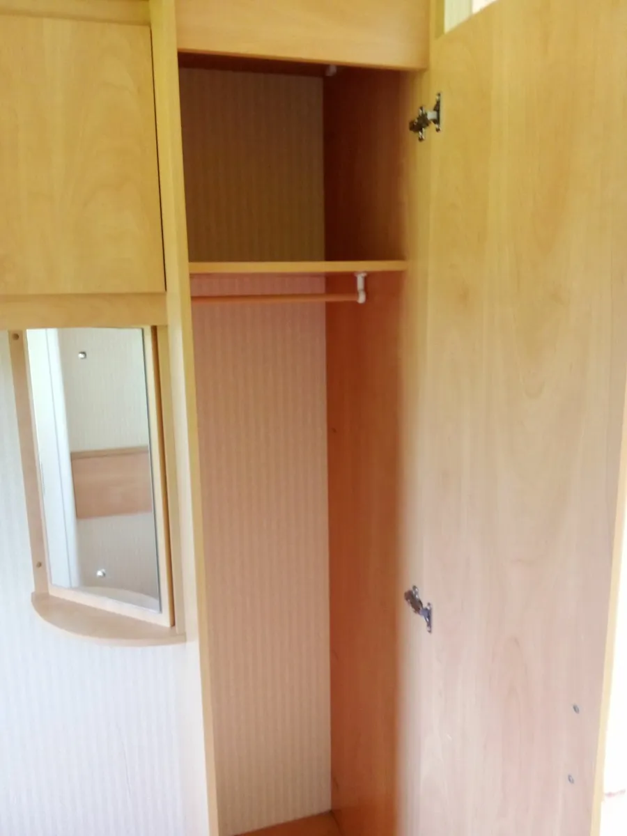 Bedroom set, wardrobe, cupboard, shelves and mirro - Image 1