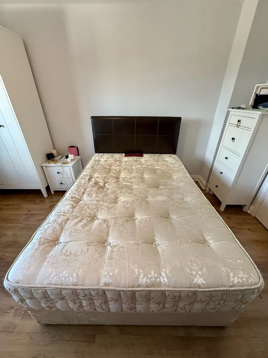 Double bed, 4 drawers with mattress and headboard - Image 2