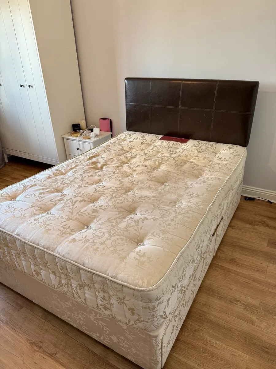Double bed, 4 drawers with mattress and headboard - Image 3