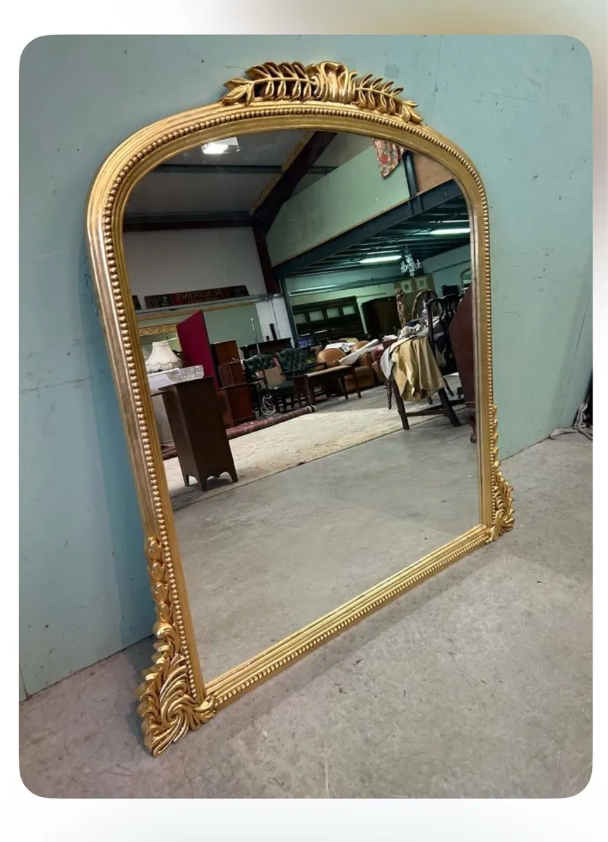 Victorian Style Gilt Overmantle Mirror - Image 1