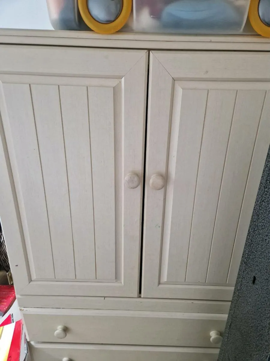 Single bed, bedside locker, and children wardrobe - Image 2