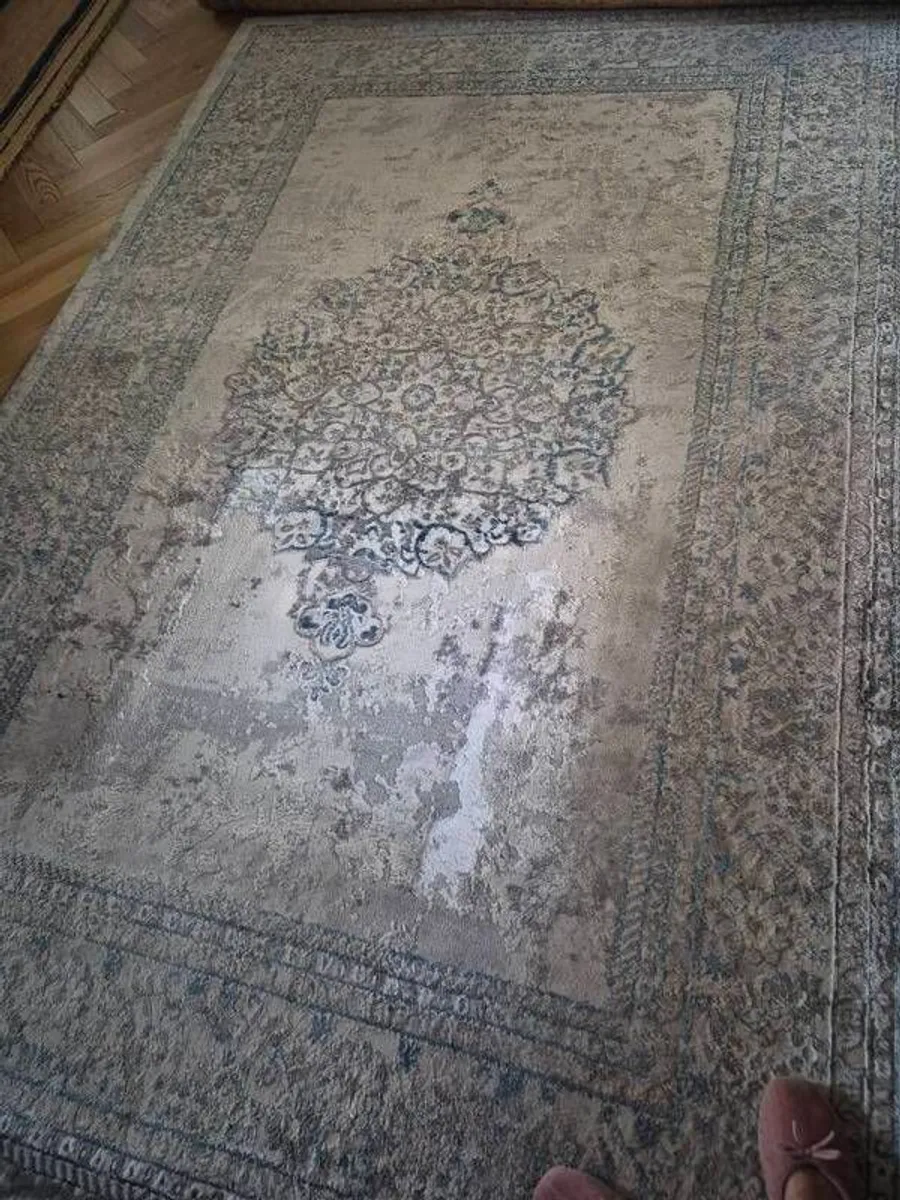 Blue And Silver Area Rug - Image 1