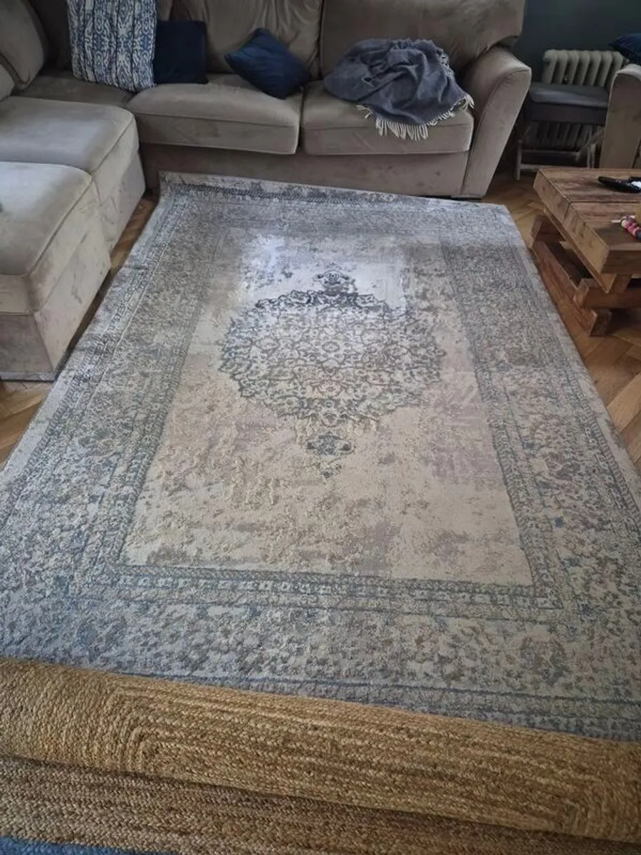 Blue And Silver Area Rug - Image 2