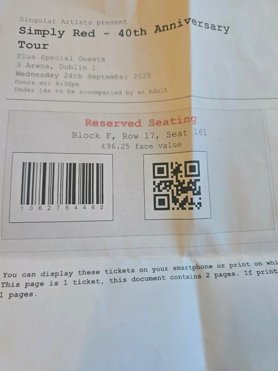 Simply Red tickets