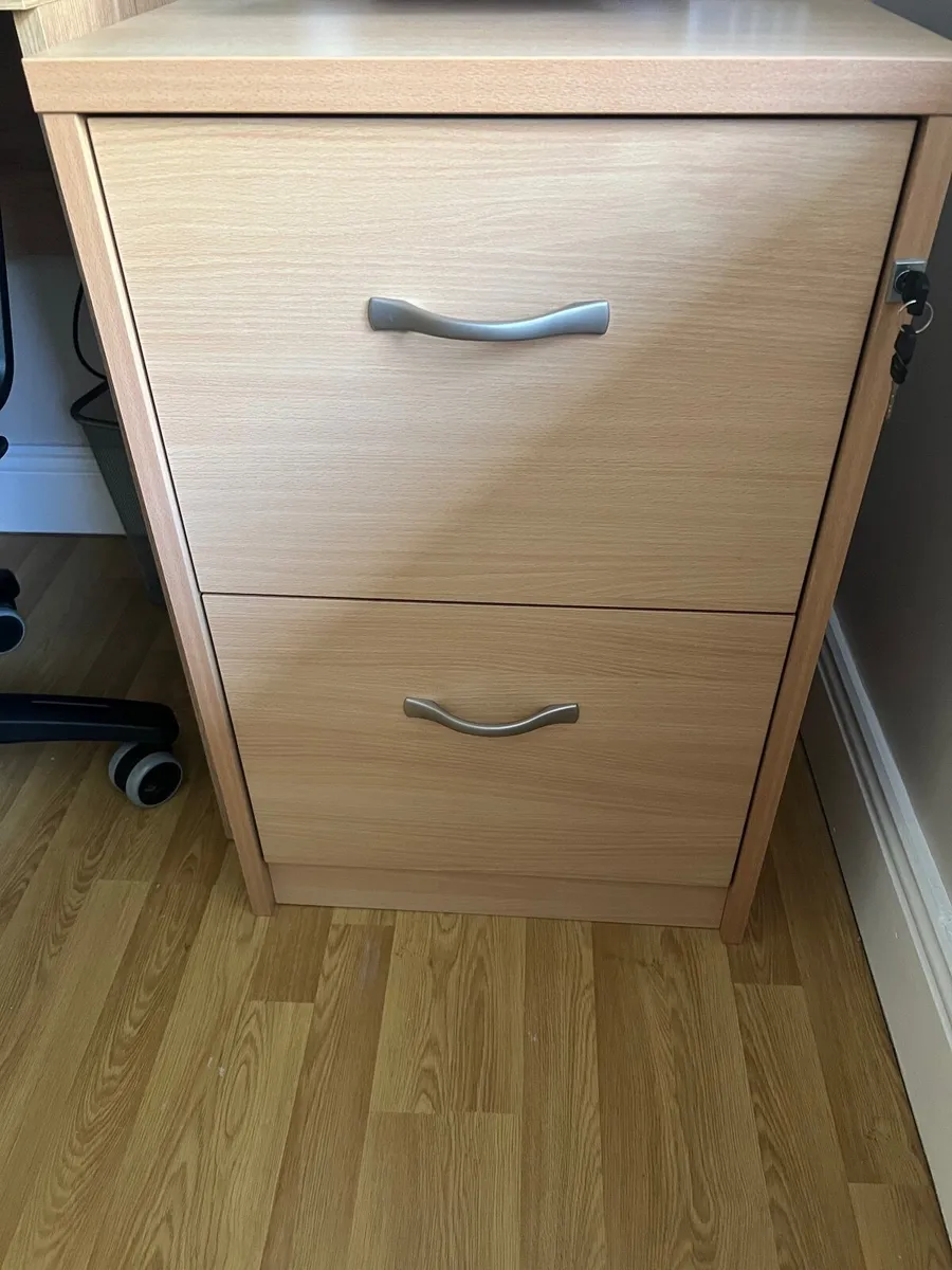 Locking Two Drawer Office Filing Cabinet - Image 1