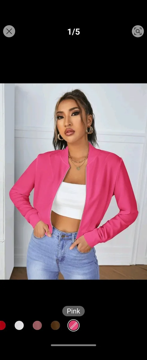 New pink zip top size fits Xs s sm - Image 1