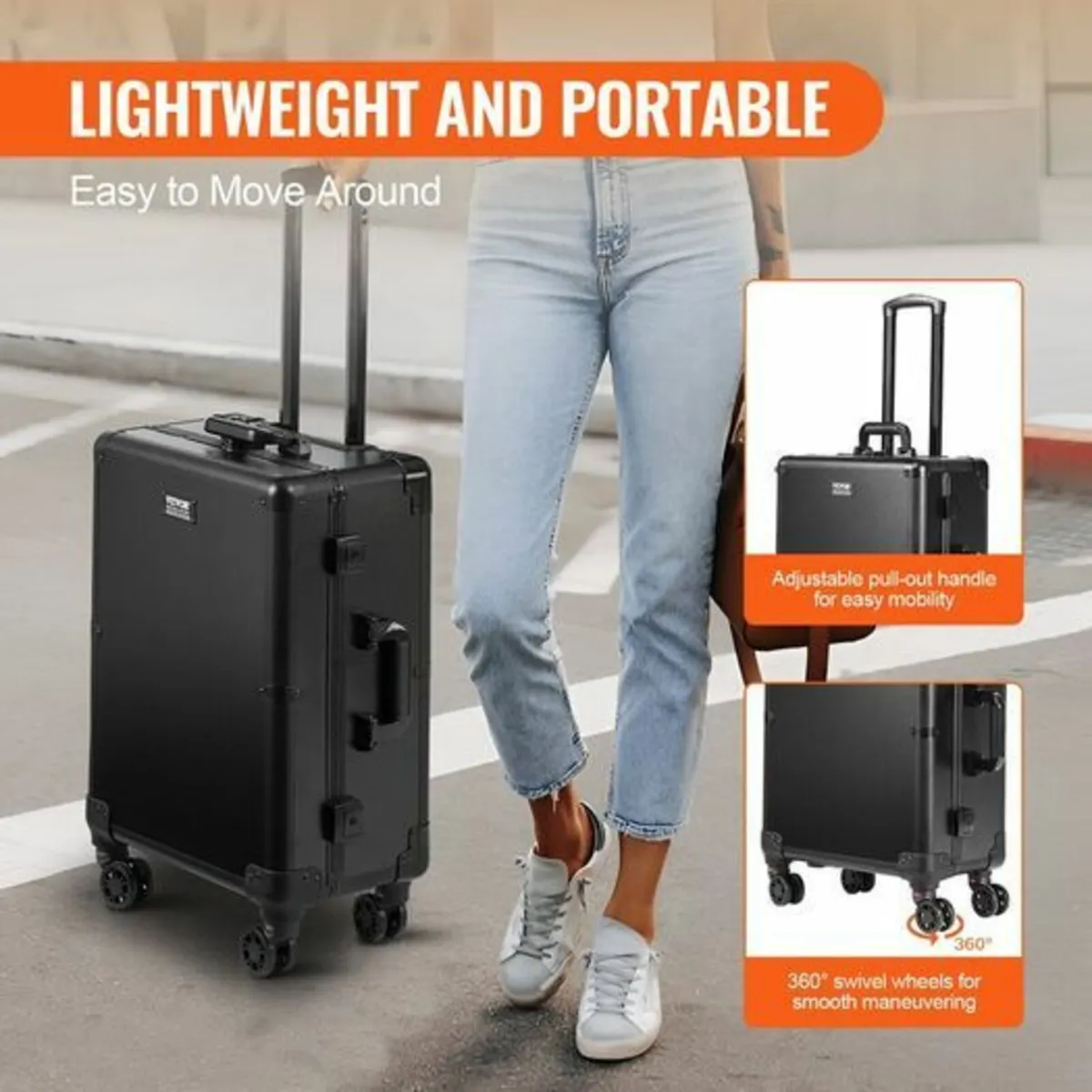 Makeup Train Case with Lock, Lighted Mirror - Image 3