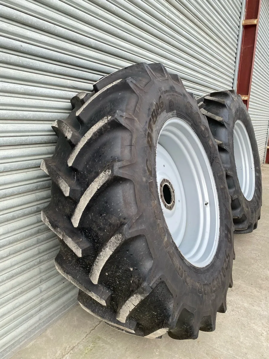 520/85R38 Good year Radials, solid rim set. - Image 1