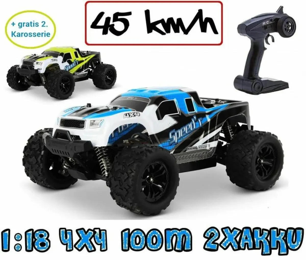 RC Remote Control Car 45 km/h, 1:18, Replacemnet b - Image 1
