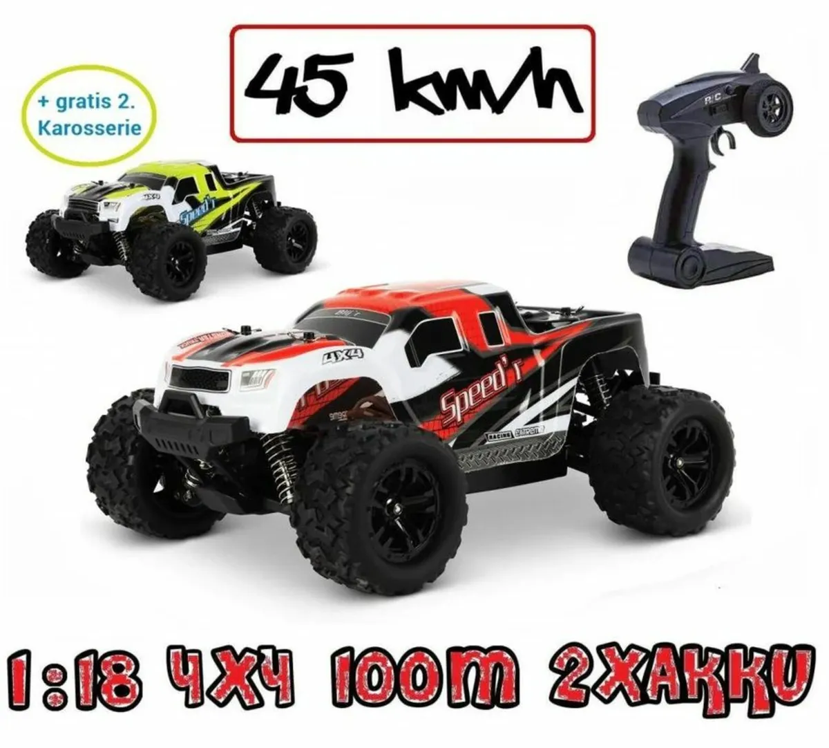 RC Remote Control Car 45 km/h, 1:18, Replacemnet b - Image 3