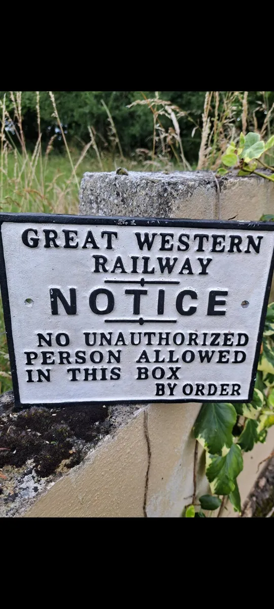 Railway cast iron sign
