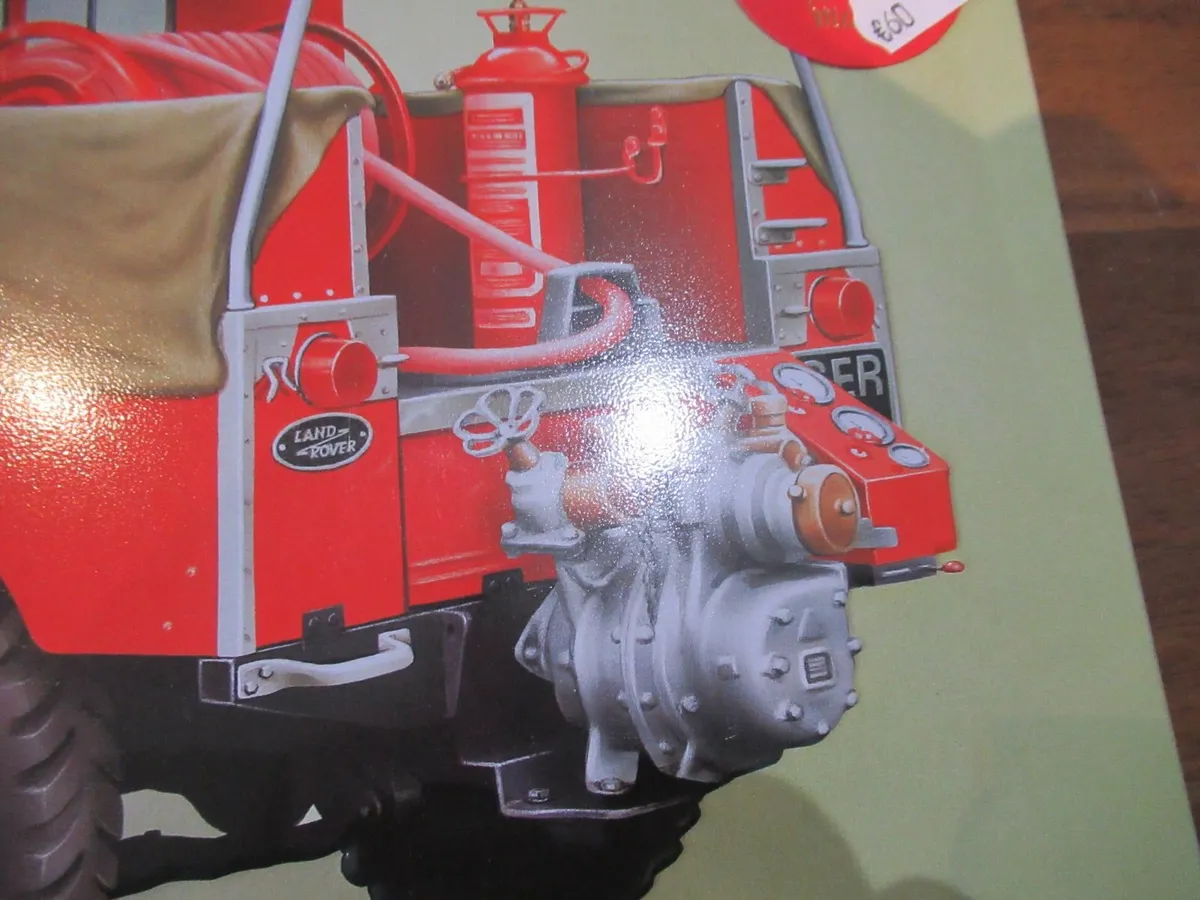 vintage metal sign fire engine land rover gift men - Image 4