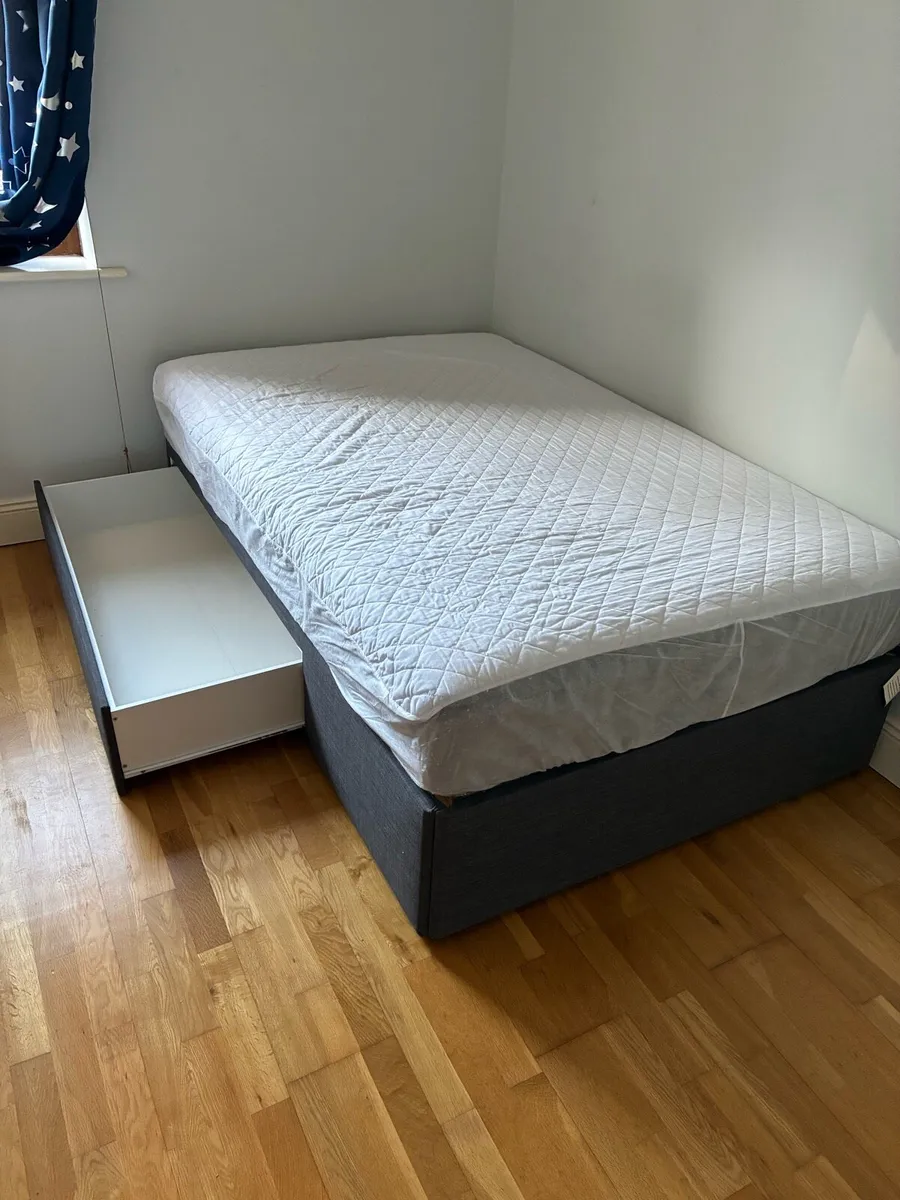 4ft Devan bed with storage and mattress. - Image 3