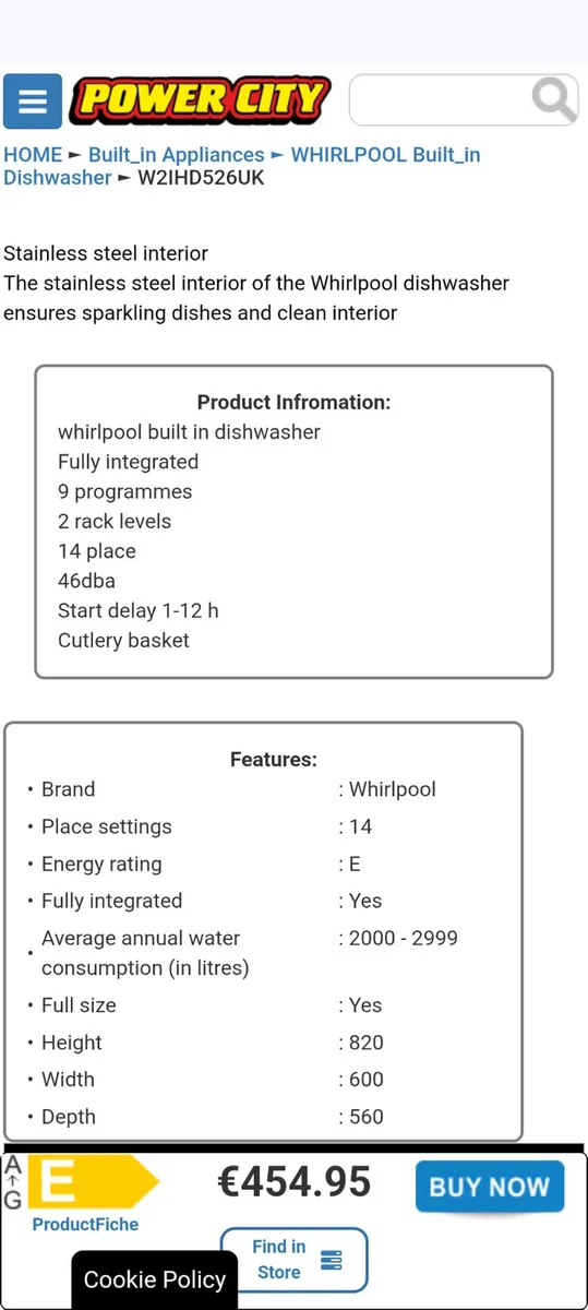 Integrated Dishwasher - Image 1