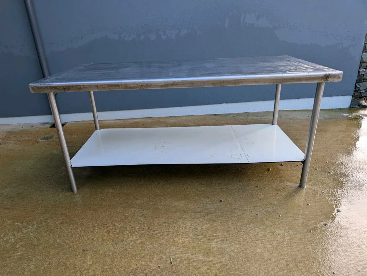 Stainless steel tables and fly screen - Image 1