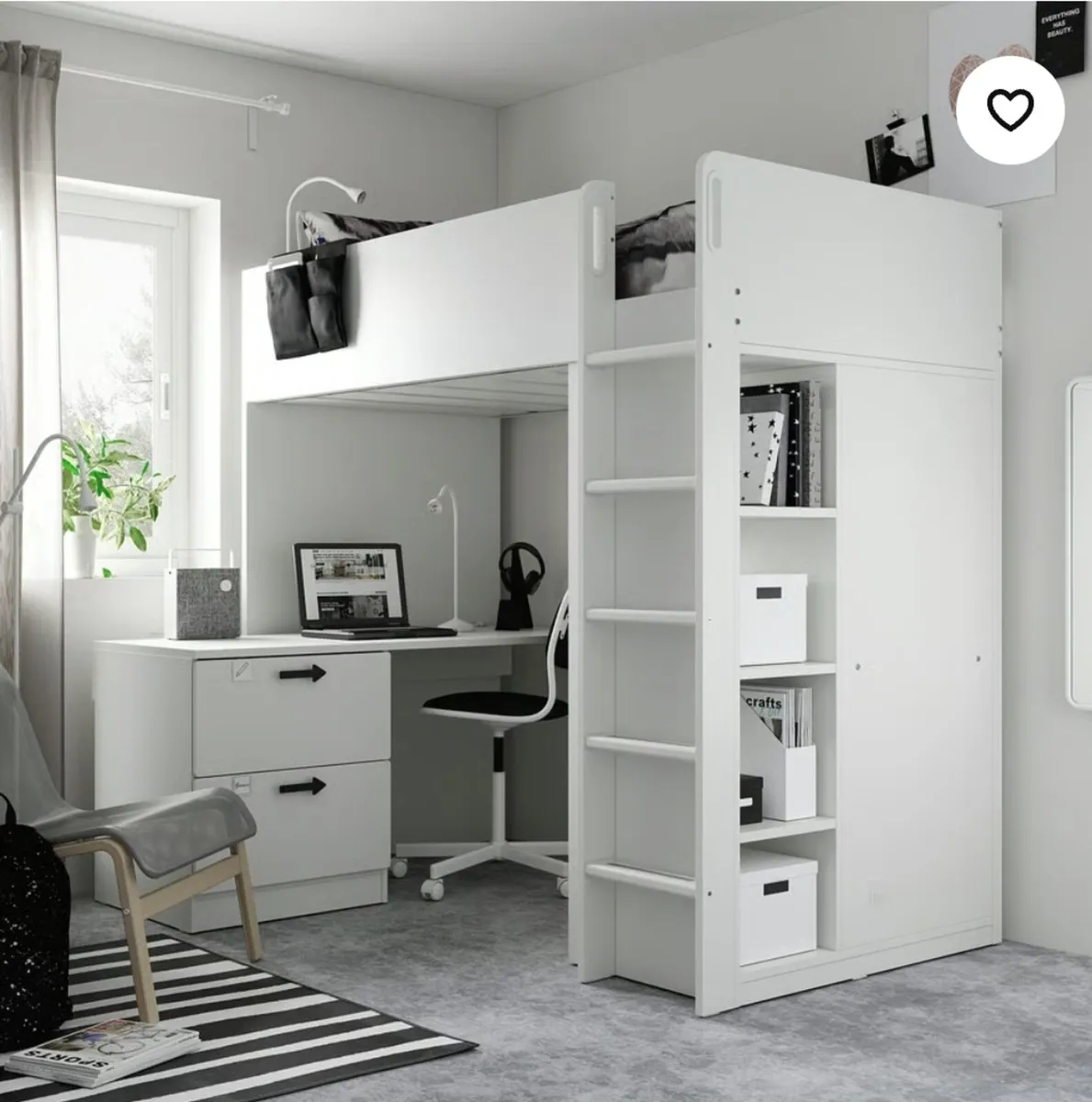 Ikea Smastad Loft Bed with Desk, cupboard storage - Image 1