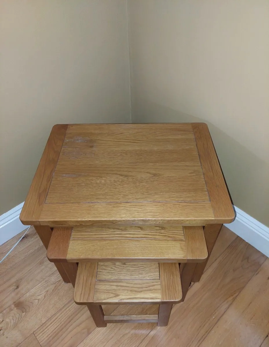 Solid Oak Nest of Tables - Image 2